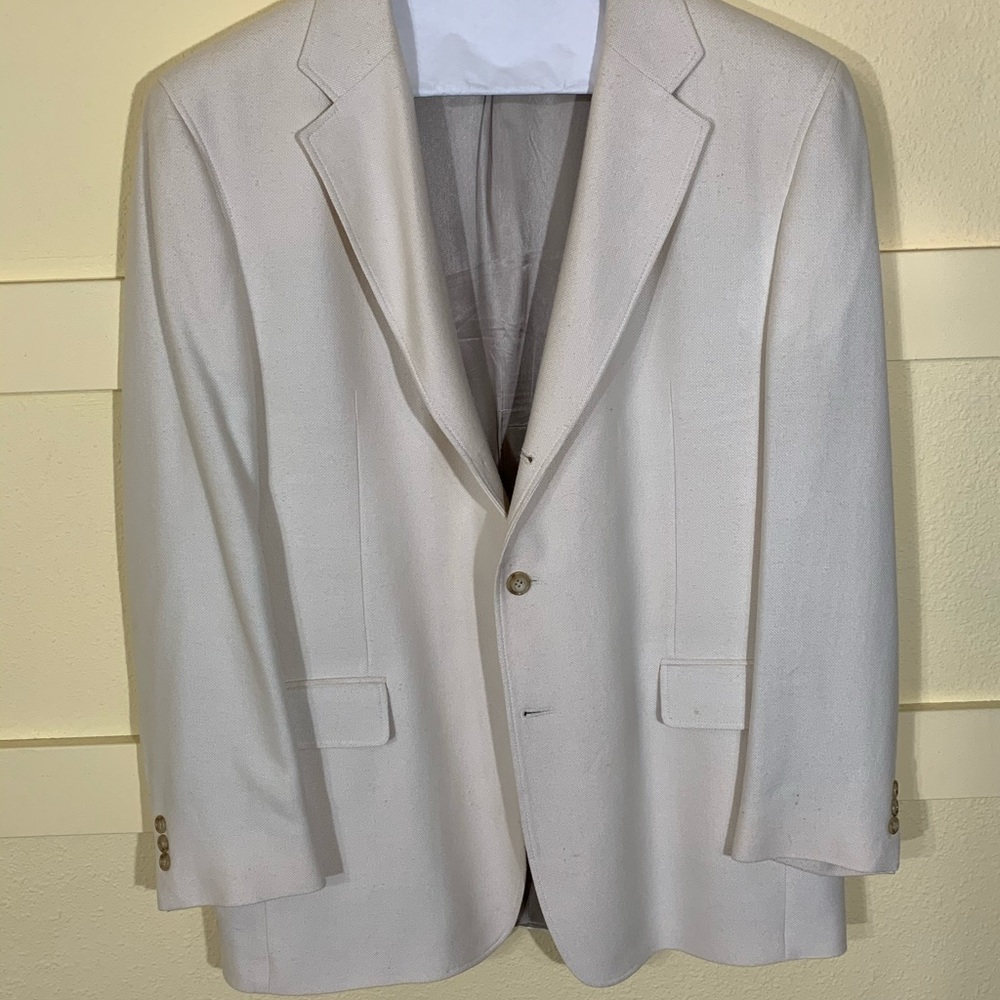 Mens white silk blazer